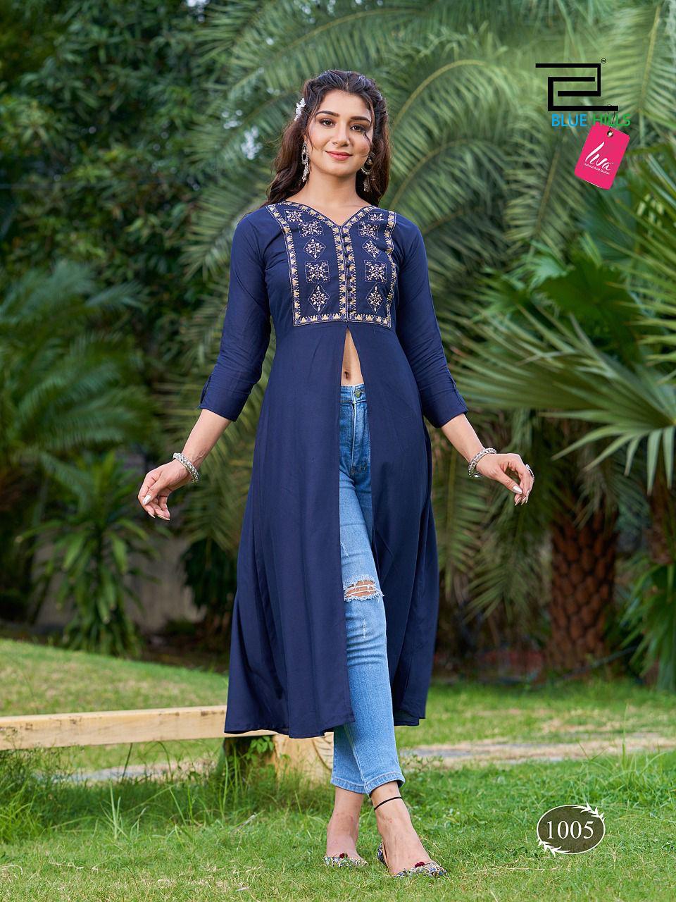 Blue Hills Zara Fancy Stylish Party Wear Designer Kurti Collection